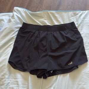 Black Athletic Shorts with Elastic Waistband and Moisture-Wicking Fabric